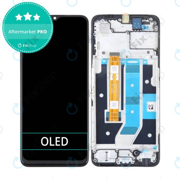дисплей OLED за Oppo A78 4G CPH2565, Тъчскрийн и рамка, Mist Black