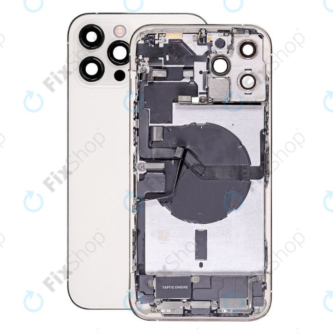 Заден калъф със малки части за iPhone 12 Pro Max, Сребро, Silver