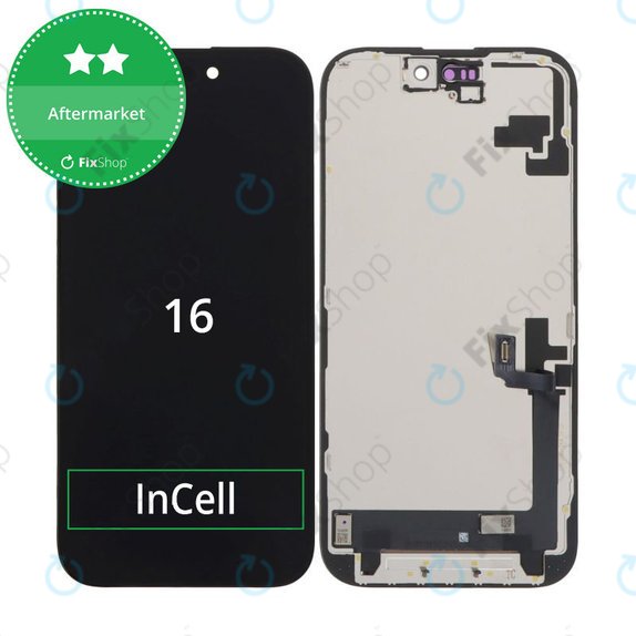 Дисплей In-Cell HD+ за iPhone 16, Тъчскрийн с рамка