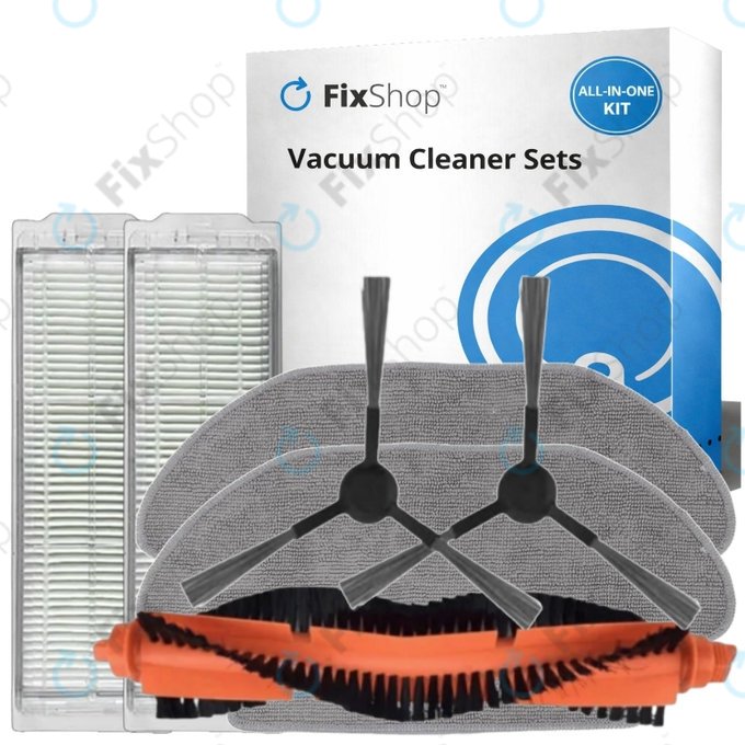 Комплект резервни части за Xiaomi Viomi V2, V2 Pro, V3, SE, Mi Robot Vacuum Mop Pro (P), 2S (1x Основна четка, 2x Филтър, 2x Странична четка, 2x Моп кърпа)