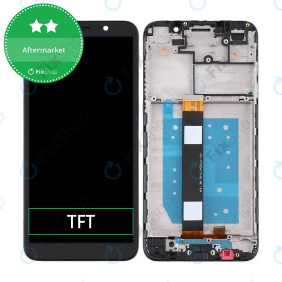 дисплей за Motorola Moto E6 Play, Тъчскрийн и рамка, черен, Black, TFT
