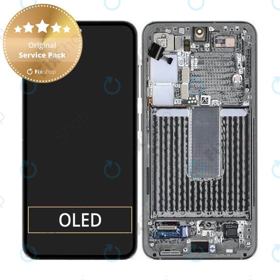 дисплей за Samsung S23 S911B, Тъчскрийн и рамка, GH82-30481C, GH82-30480C, зелен, Green, Genuine Service Pack