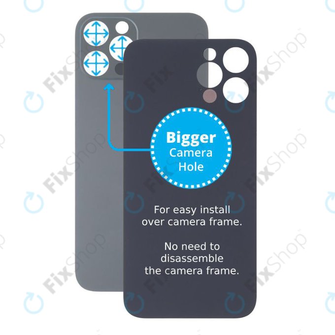 задния капак с голям отвор за камера за iPhone 13 Pro Max, Graphite