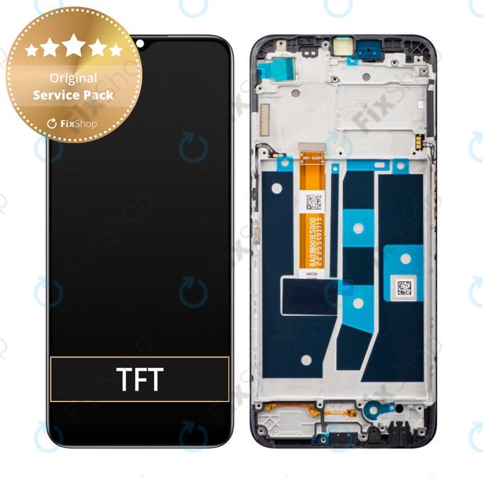 дисплей за Oppo A54s CPH2273, Тъчскрийн и рамка, 4908020, черен, Black, Genuine Service Pack