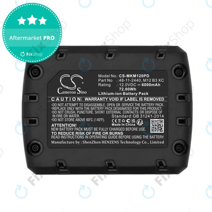 Батерия за Milwaukee M12 Redlithium XC 4.0, 6000mAh, Li-Ion, 12V, M12 B3 XC, M12 B4 XC, HQ
