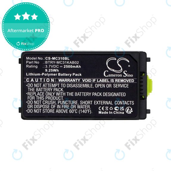 Батерия за Symbol, Zebra MC3100, MC3190, 2500mAh, Li-Pol, 3.7V, BTRY-MC31KAB02, HQ
