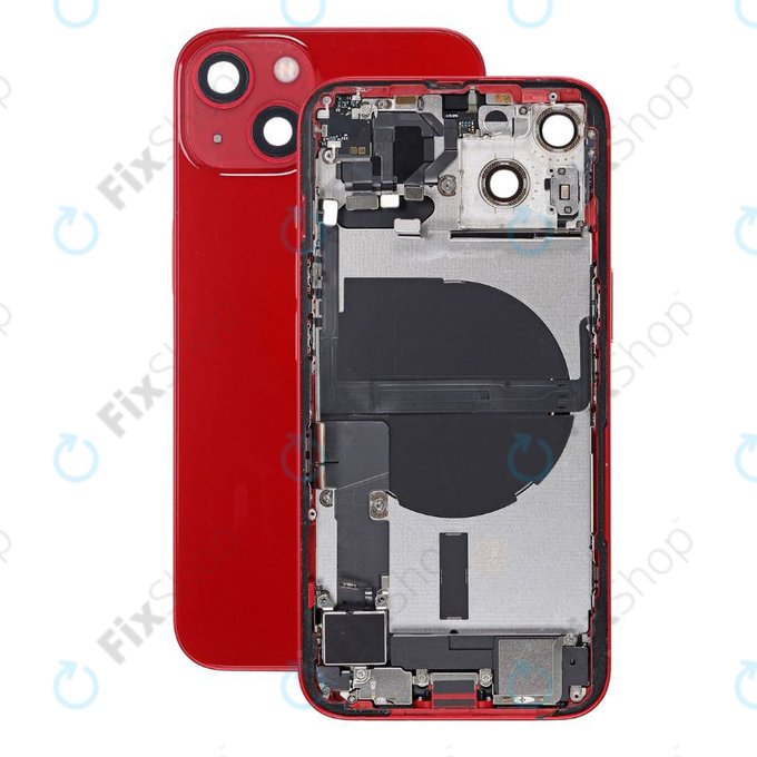 Заден калъф със малки части за iPhone 13, червен, Red