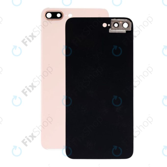 Задно стъкло с държач за камера за iPhone 8 Plus, Злато, Gold,