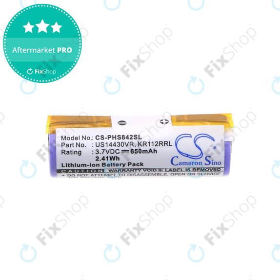 Батерия за Philips HS8420, 650mAh, Li-Ion, 3.7V, US14430VR, KR112RRL, HQ