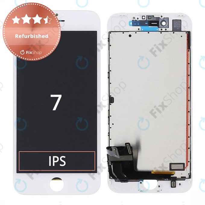 Дисплей за iPhone 7, White, Тъчскрийн с рамка, Refurbished