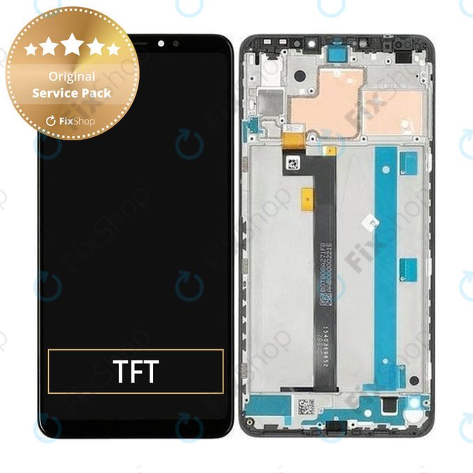 дисплей за Xiaomi Mi Max 3, Тъчскрийн и рамка, 560610042033, черен, Black, Genuine Service Pack