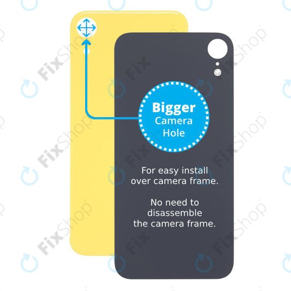 задния капак с голям отвор за камера за iPhone XR, жълт, Yellow