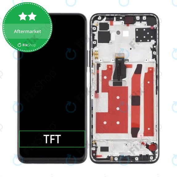 дисплей за Huawei P40 Lite 5G, Тъчскрийн и рамка, Midnight Black, TFT