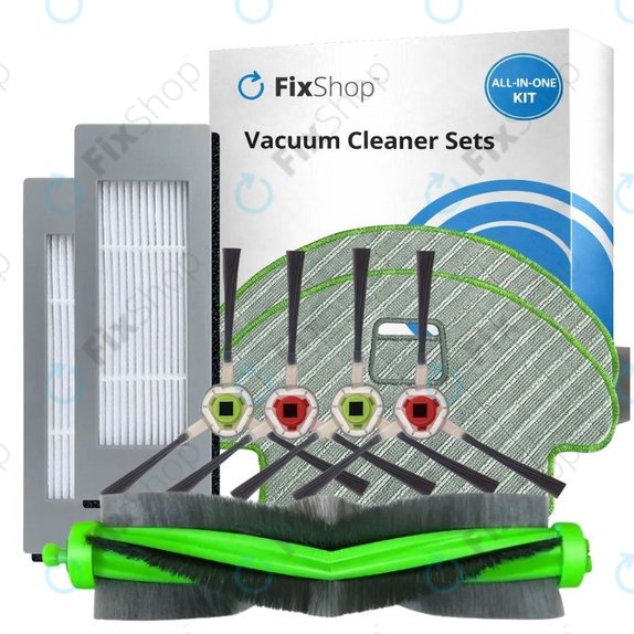 Комплект резервни части за iRobot Roomba Combo 1138, Ecovacs Deebot Ozmo 930 (1x Основна четка, 2x Филтри, 2 чифта странични четки, 2x Моп кърпи)