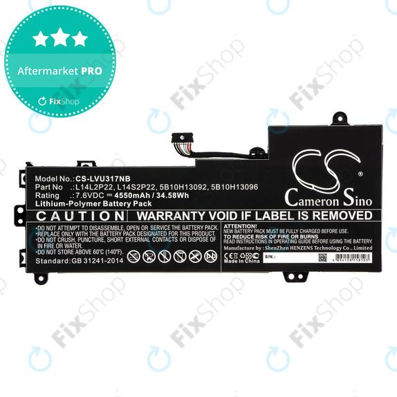 Батерия за Lenovo E31-80, Ideapad 510s-13, 4550mAh, Li-Pol, 7.6V, 5B10H13092, HQ
