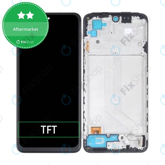 дисплей за Xiaomi Redmi Note 10, Тъчскрийн и рамка, черен, Black, TFT