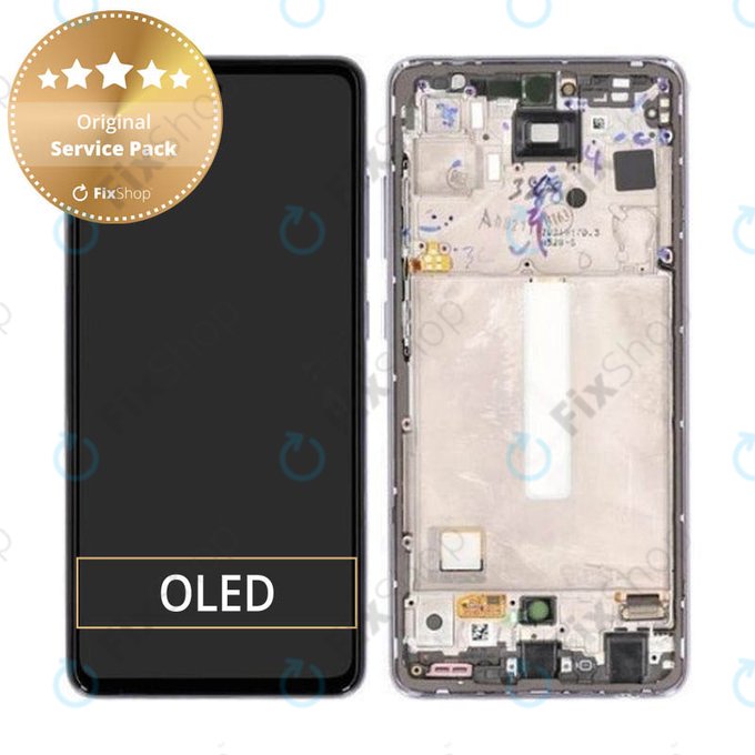 дисплей за Samsung A52s 5G A528B, Тъчскрийн и рамка, GH82-26861C, GH82-26909C, GH82-26863C, GH82-26910C, Awesome Violet, Genuine Service Pack