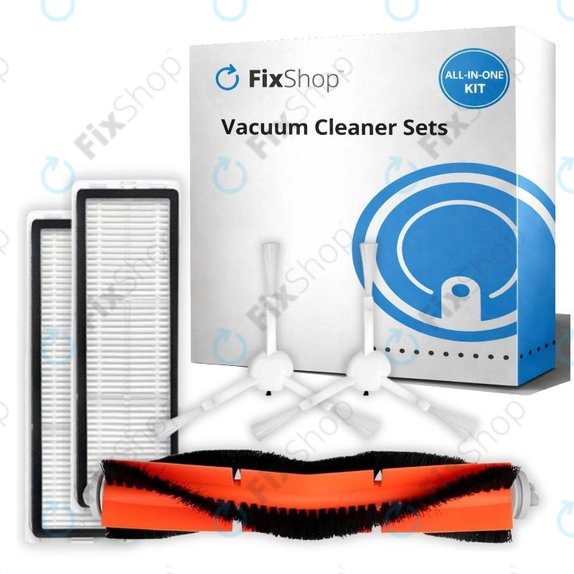 Комплект резервни части за Xiaomi Mi Robot Vacuum Mop (Mijia 1C), 2 (Mijia 2C), 2 Pro+ (Mijia 1T) (1x Основна четка, 2x Филтър, 2x Странична четка)