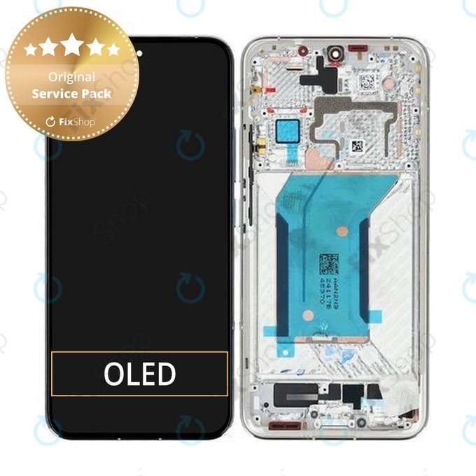 Дисплей за Xiaomi 14 23127PN0CC, White, Тъчскрийн с рамка, 56000500N300 Genuine Service Pack