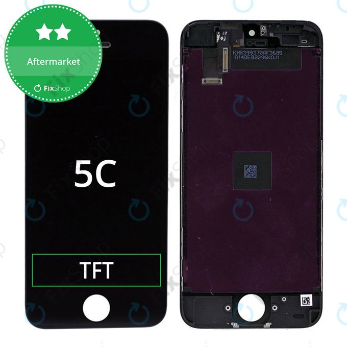 Дисплей за iPhone 5C, Black, Тъчскрийн с рамка
