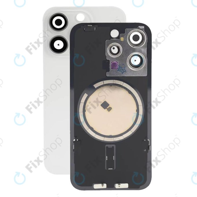 задния капак с обектив на камерата за iPhone 15 Pro, White Titanium