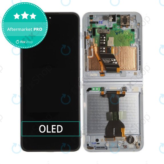 Дисплей за Samsung Z Flip 6 F741B, Light Blue, Тъчскрийн с рамка, GH82-35014C Genuine Service Pack