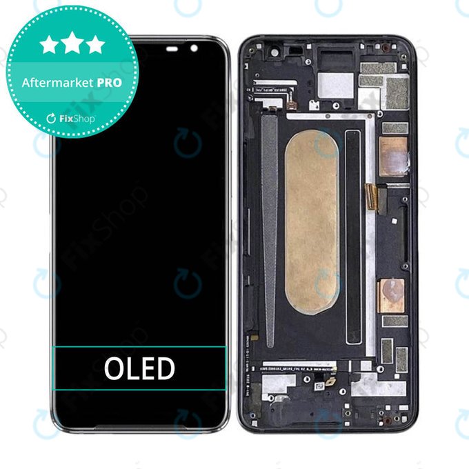 дисплей OLED за Asus ROG Phone 3 ZS661KS, Тъчскрийн и рамка, Black Glare