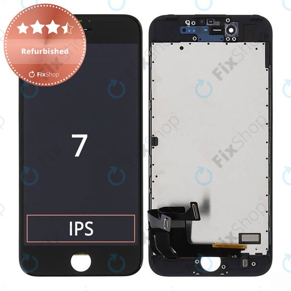 Дисплей за iPhone 7, Black, Тъчскрийн с рамка, Refurbished