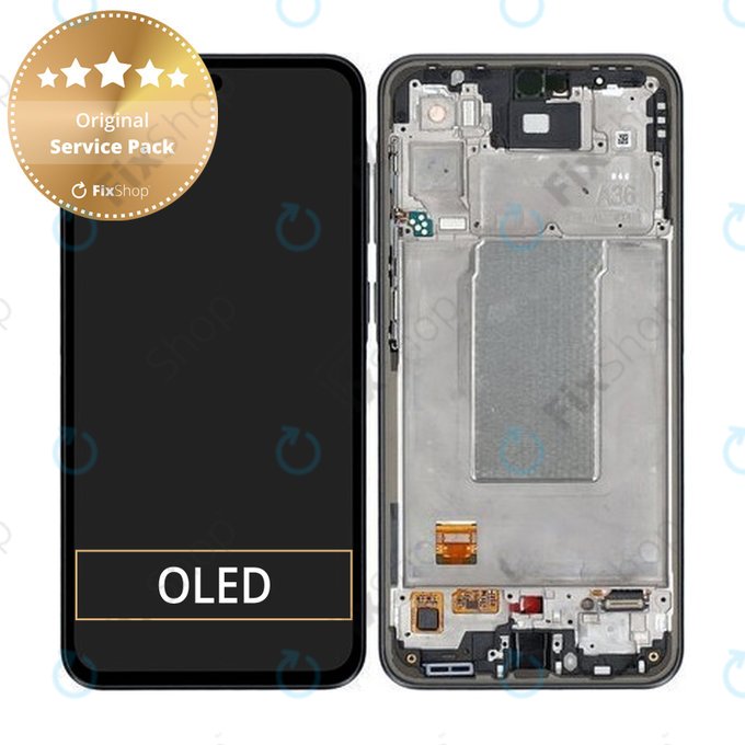 Дисплей за Samsung A36 A366E, Awesome Black, Тъчскрийн с рамка, GH82-36841A Genuine Service Pack