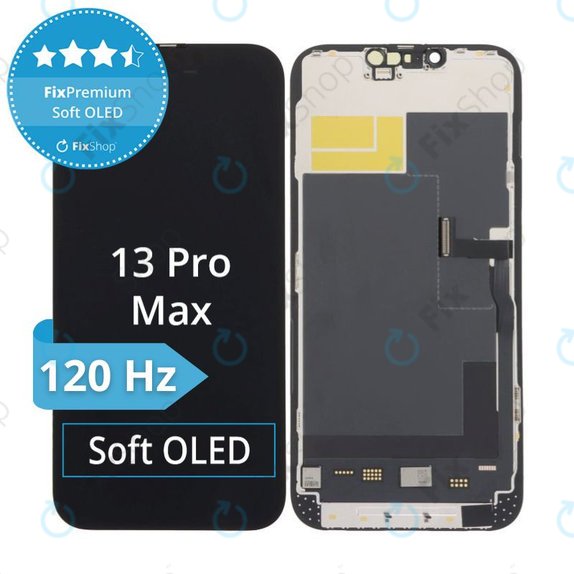 Дисплей Soft OLED 120Hz за iPhone 13 Pro Max, Тъчскрийн с рамка, FixPremium