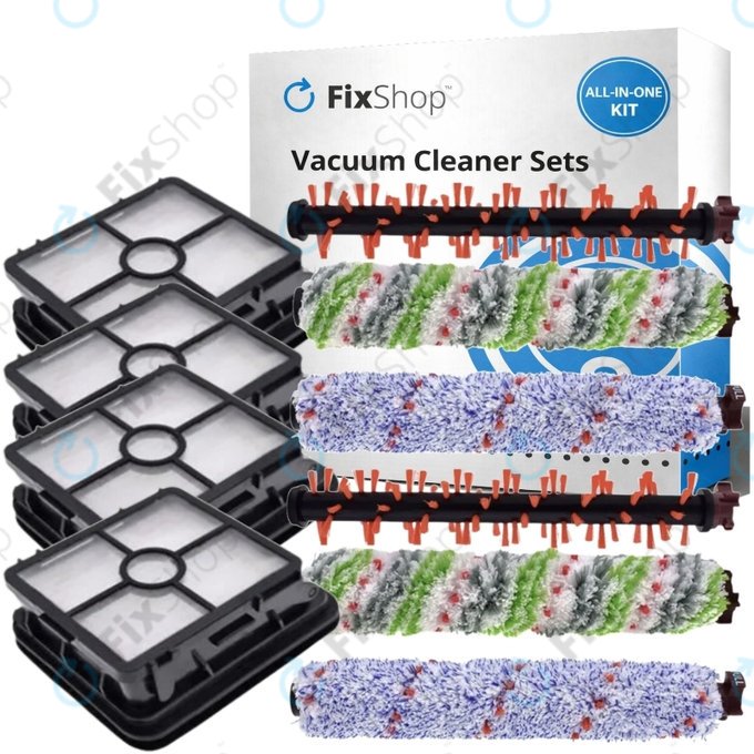 Комплект резервни части за Bissell Crosswave 17132, 2225N, 2582N, 3551N (2x въртяща се четка за килими, 2 чифта въртящи се четки за различни повърхности, 4x Филтър)