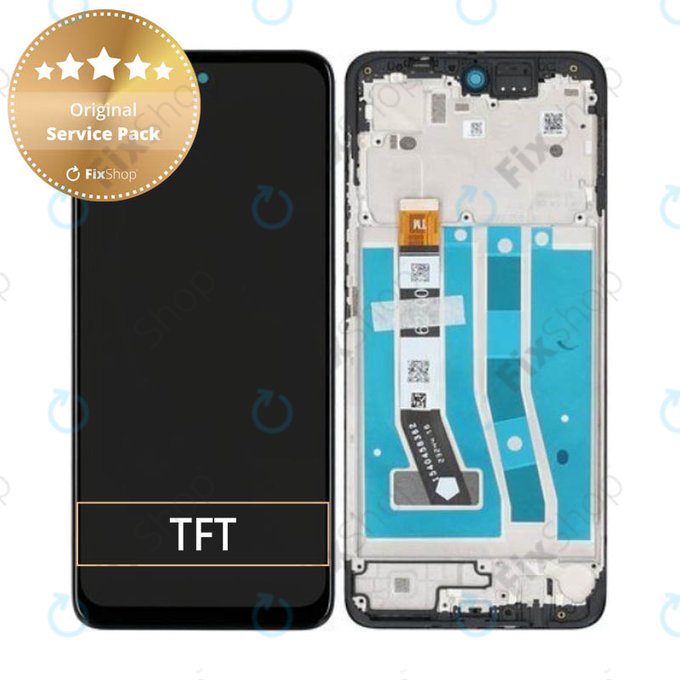 дисплей за Motorola Moto G54 XT2343, Тъчскрийн и рамка, 5D68C23304, черен, Black, Genuine Service Pack