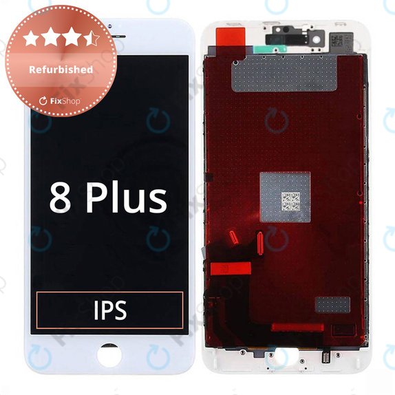 Дисплей за iPhone 8 Plus, White, Тъчскрийн с рамка, Refurbished