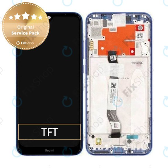 дисплей за Xiaomi Redmi Note 8T, Тъчскрийн и рамка, 5600030C3X00, Starscape Blue, Genuine Service Pack