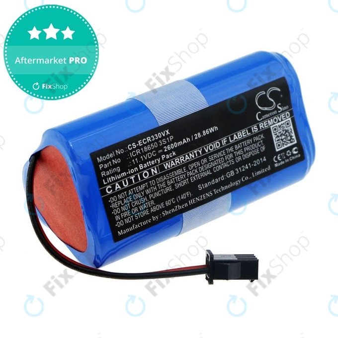 Батерия за Ecovacs CEN330, CR-series, ICR18650 3S1P, Li-Ion 11.1V 2600mAh, HQ