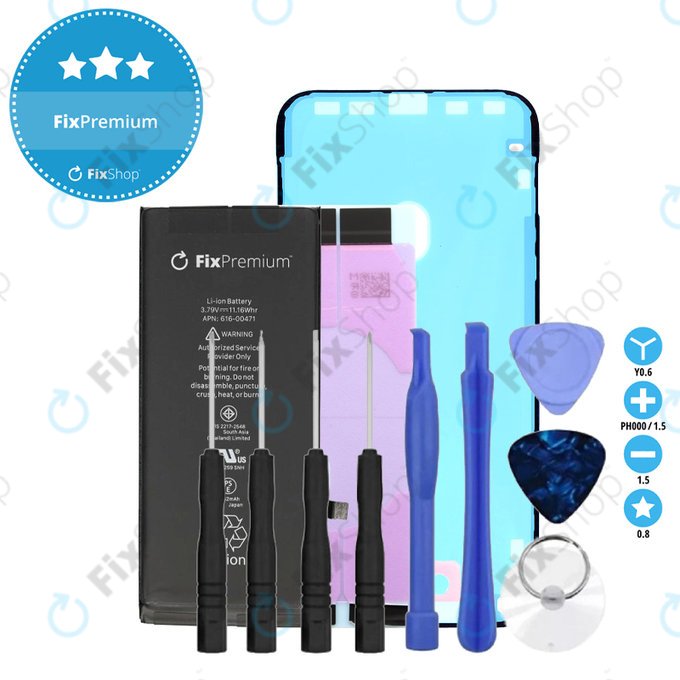 Батерия за iPhone XR, 2942mAh, Лепило (Adhesive), Инструменти, FixPremium
