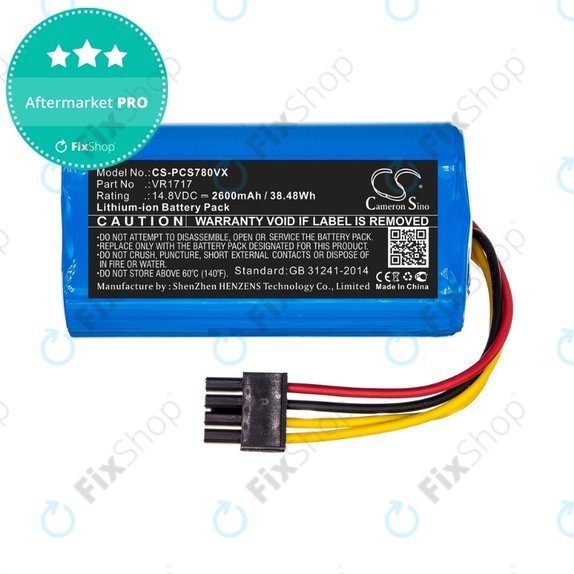 Батерия за Proscenic Cocoa Smart 780T, 790T, Summer P1s, P2s, VR1717, Li-Ion 14.8V 2600mAh, HQ