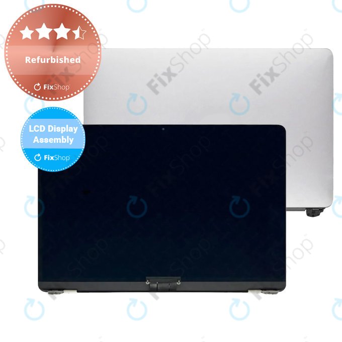 LCD дисплей за MacBook Air 13" A1932 (2019), A2179 (2020), предно стъкло, корпус, Сребрист, Refurbished