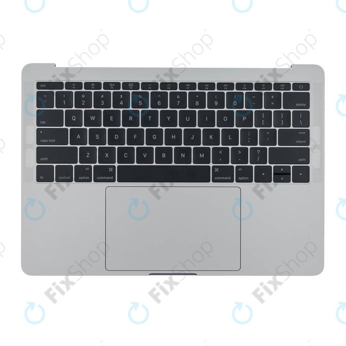 Горна рамка с клавиатура, микрофон, тъчпад и говорители за MacBook Pro 13" A1708 (късна 2016 – средата на 2017), US, Сребрист