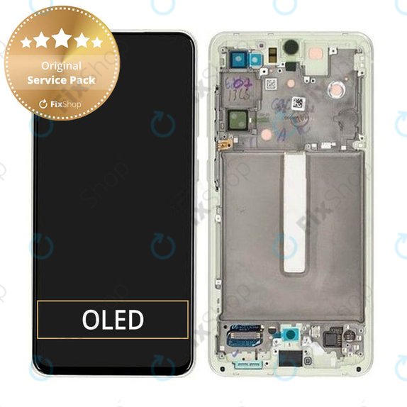 дисплей за Samsung S21 FE G990B, Тъчскрийн и рамка, GH82-26414C, GH82-26420C, GH82-26590C, Green, Genuine Service Pack