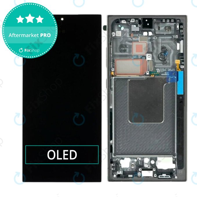 дисплей OLED за Samsung S24 Ultra S928B, Тъчскрийн и рамка, Titanium Black