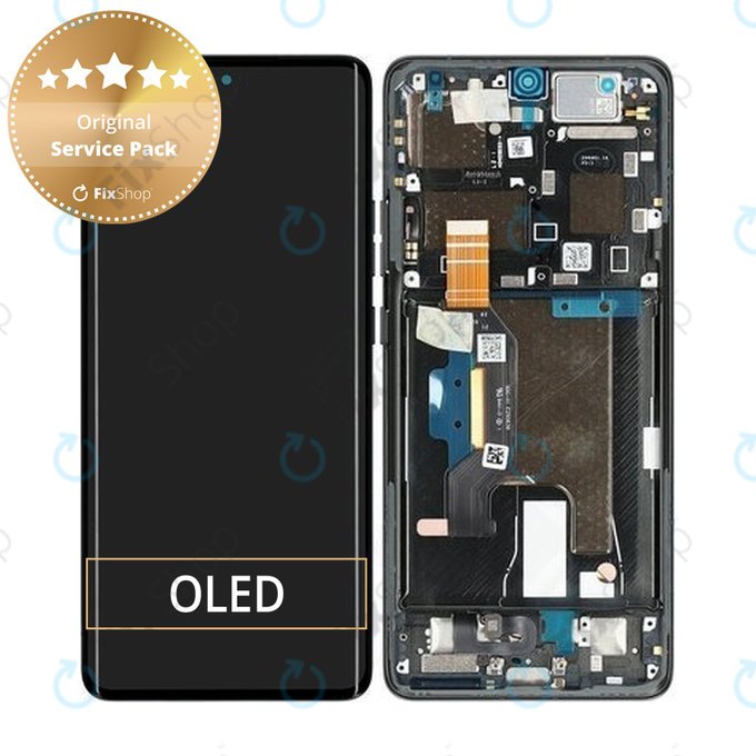 Дисплей за Motorola Edge 50 Ultra, Forest Grey, Тъчскрийн с рамка, 5D68C24483 Genuine Service Pack