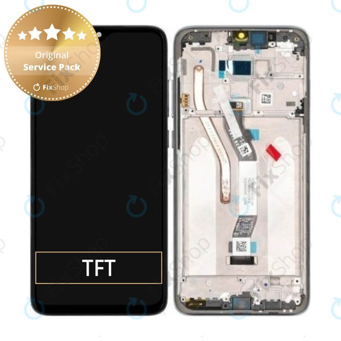 дисплей за Xiaomi Redmi Note 8 Pro, Тъчскрийн и рамка, 56000500G700, 5601100040B6, Mineral Grey, Genuine Service Pack