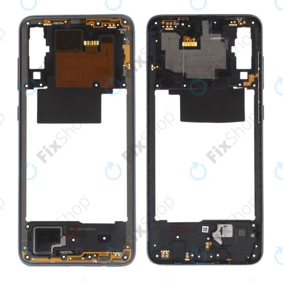 Средна рамка за Samsung A70 A705F, GH97-23258A, GH97-23445A, черен, Black, Genuine Service Pack
