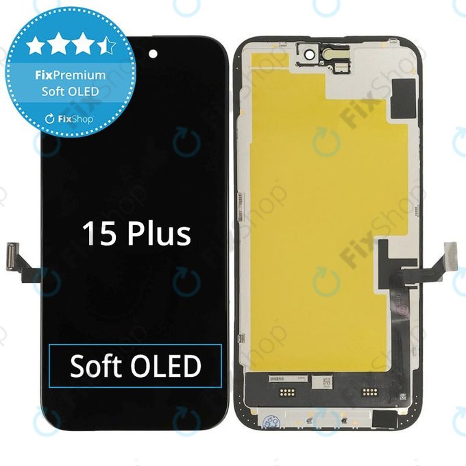Дисплей Soft OLED за iPhone 15 Plus, Тъчскрийн с рамка, DIAGNOSTIC