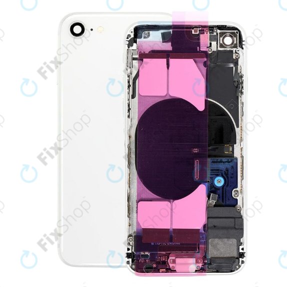Заден калъф със малки части за iPhone SE (2nd Gen 2020), бял, White