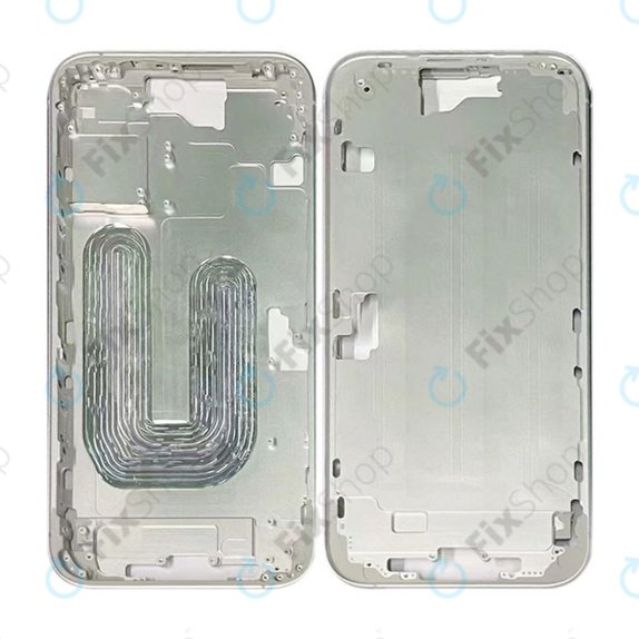 Средна рамка с бутони за включване и сила на звука за Apple iPhone 16 Plus, White
