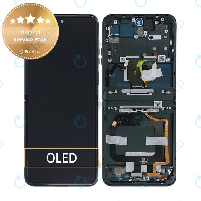 дисплей за Motorola Razr 40, Тъчскрийн и рамка, 5D68C22834, Sage Green, Genuine Service Pack