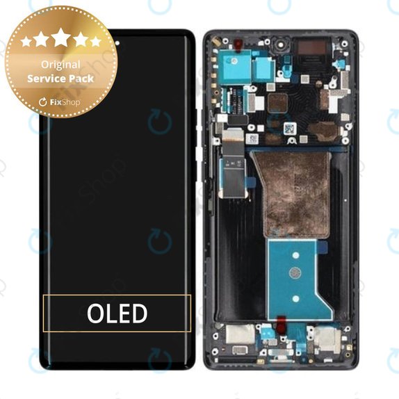 дисплей за Motorola Edge 40 Pro, Тъчскрийн и рамка, 5D68C21986, Interstellar Black, Genuine Service Pack