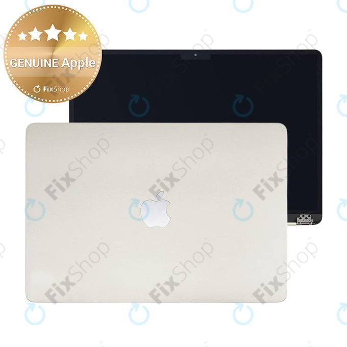 LCD дисплей за MacBook Air 15", A3114 (2024), с предно стъкло и капак, Starlight, 661-40261, Genuine Apple